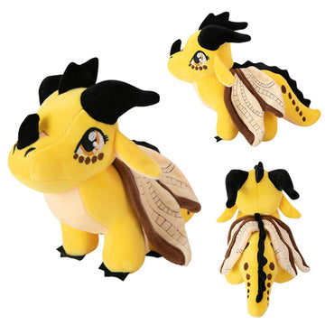 Soft Plush Wings Dragon Figures Stuffed Animals Toy Pillow Doll, Pterosaur Flying Yellow Dragon Plushie Toys Best Birthday Christmas Anniversary