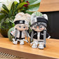 niannyyhouse 10cm Plush Doll Clothes Loose Black and White Suit Headwear Hoodie Pants Glasses Shoes Doll Dressup (Black, 10cm)