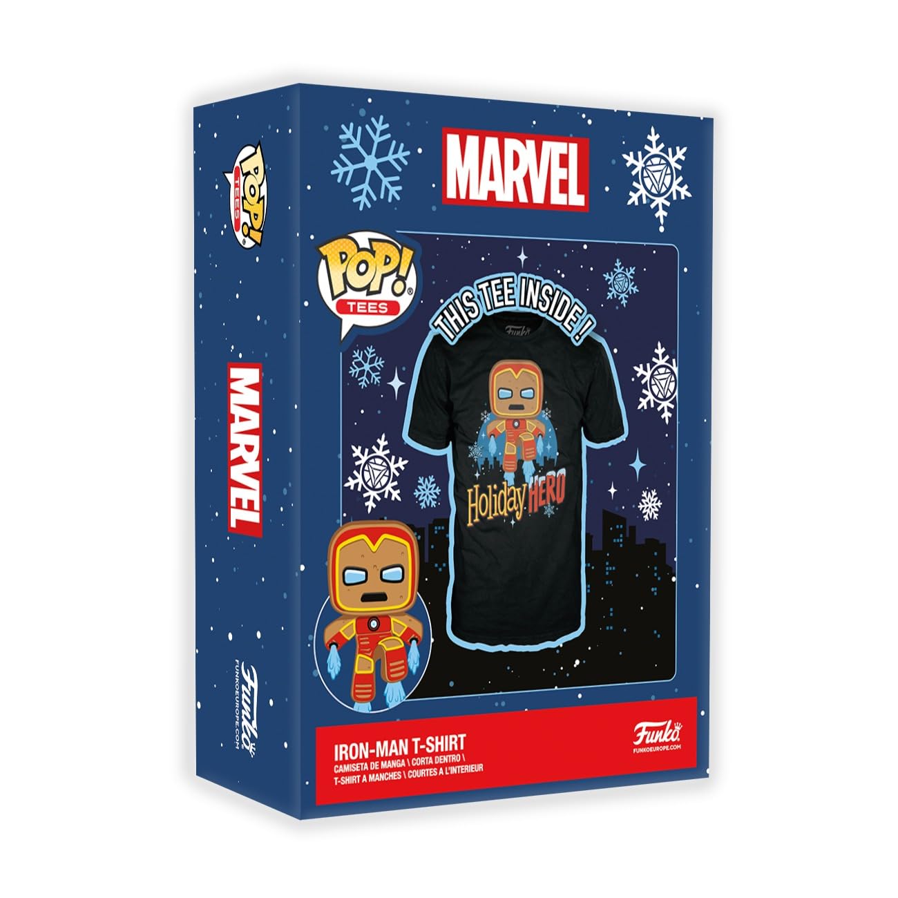 Funko Pop! Boxed Tee: Marvel Holiday - Gingerbread Iron Man - M