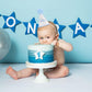 Kaniwati Baby 1st Birthday Party Crown, Pink Birthday Embroidered Party Hat, Blue One Party Hat For Boys (BULE-ONE-CXMZ)