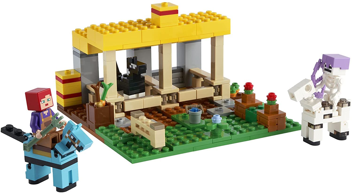 LEGO Minecraft The Horse Stable 21171 Building Kit; Fun Minecraft Farm Toy for Kids, Featuring a Skeleton Horseman; New 2021 (241 Pieces)
