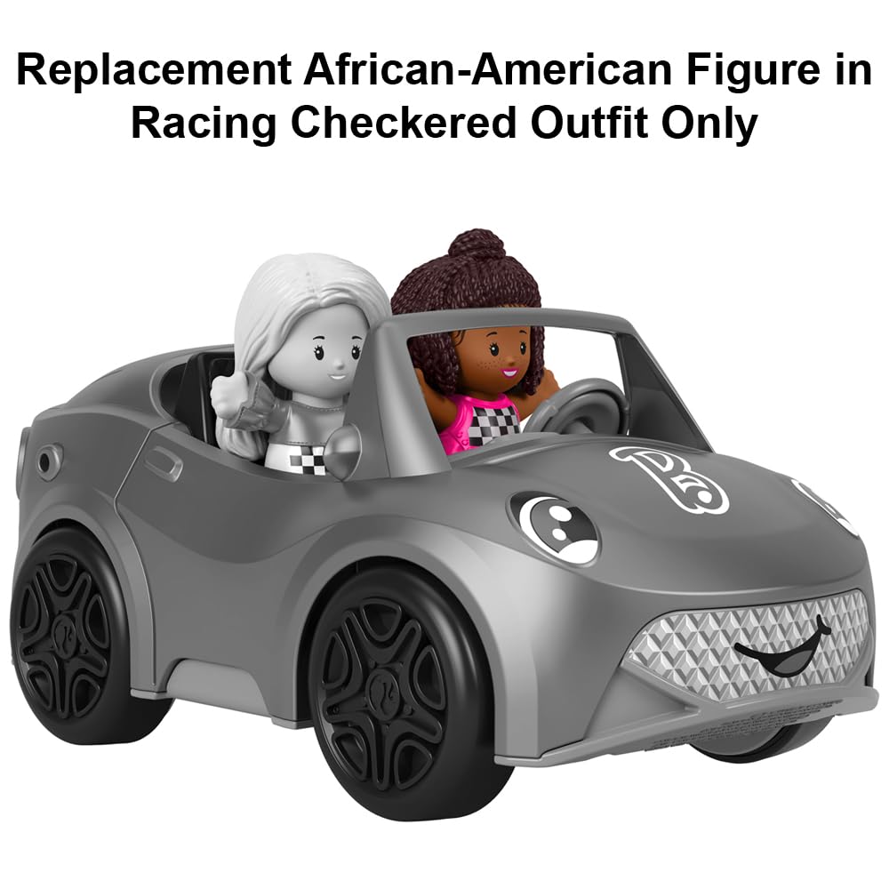 Replacement Part for Fisher-Price Little-People Convertible Car Playset - HCF59 ~ Replacement African-American Figure in Racing Checkered Outfit ~