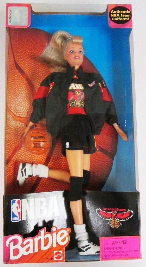 Barbie 1998 National Basketball Association NBA 12 Inch Tall Doll - Atlanta Hawks Barbie with Authentic NBA Team Uniform, Jacket, Shoes, Socks