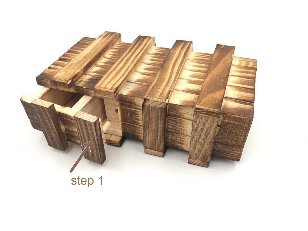 Money Holder Puzzle Box for Adults Brain Teaser Wooden Puzzle Box Difficult Magic Cube Game Box with Extra Secure Secret Drawer IQ Toys
