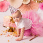 SYESQL Half Birthday Rainbow Cone Hat - Glitter Half Hats Pink,6 Months Party Decor (1/2 Rainbow Hat)