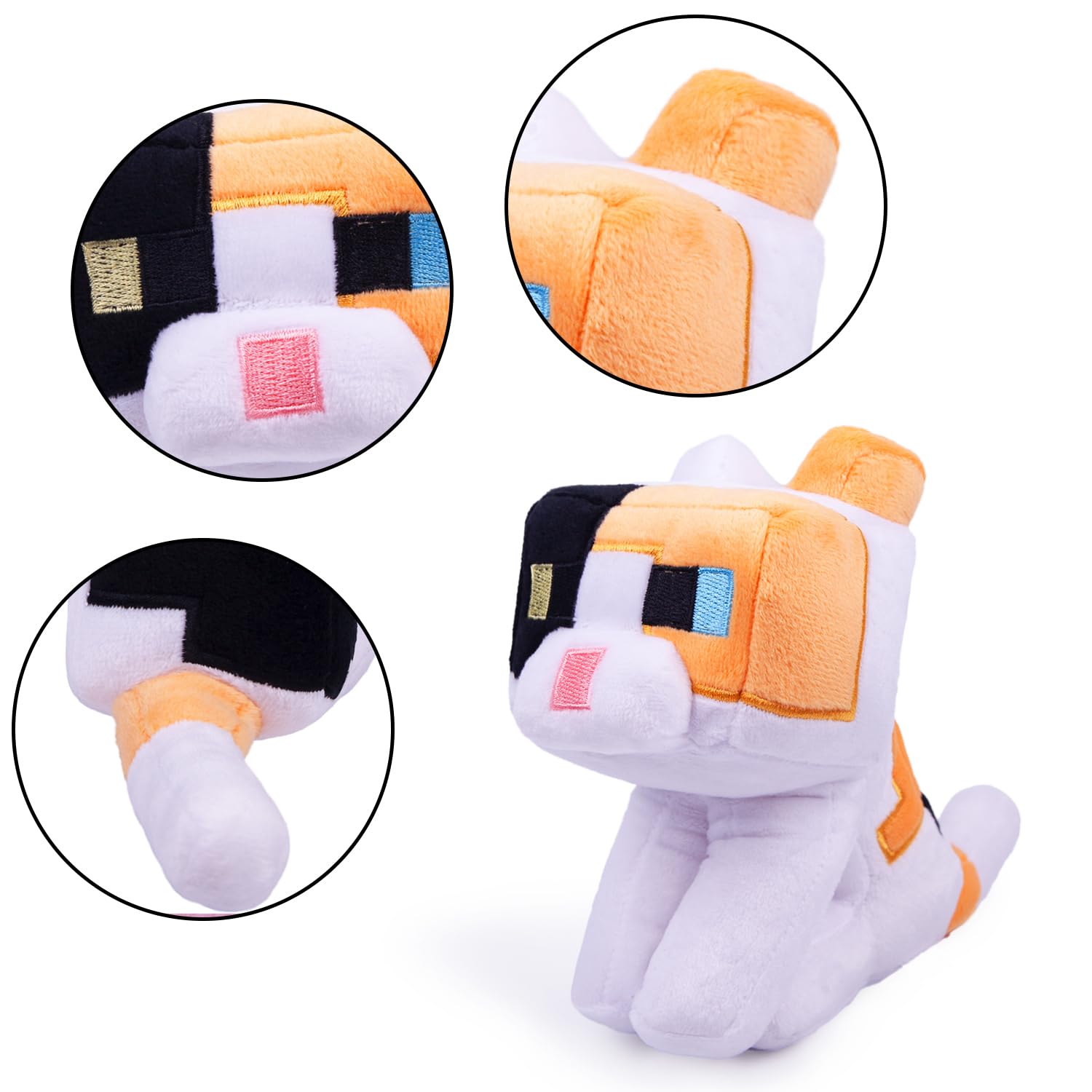 Pixel-Style Game Basic Plush Character Soft Toy, Video Game-Inspired Collectible Plushies Gifts for Kids & Fans (Calico)