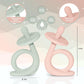 Baby Teething Toys, Silicone Baby Teether Chew Toys Freezer Safe BPA Free, Soothe Babies Gums - Rose Quartz/Lite Green