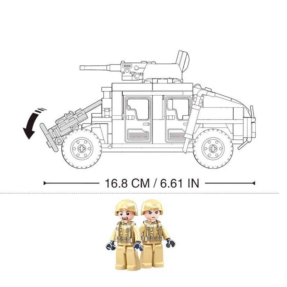 Octopbrik Military Vehicle Building Toy for Age 6 7 8 9 10 11 12+, Battle Brick, Compatible with Major Brand, Army Series Building Block with 2