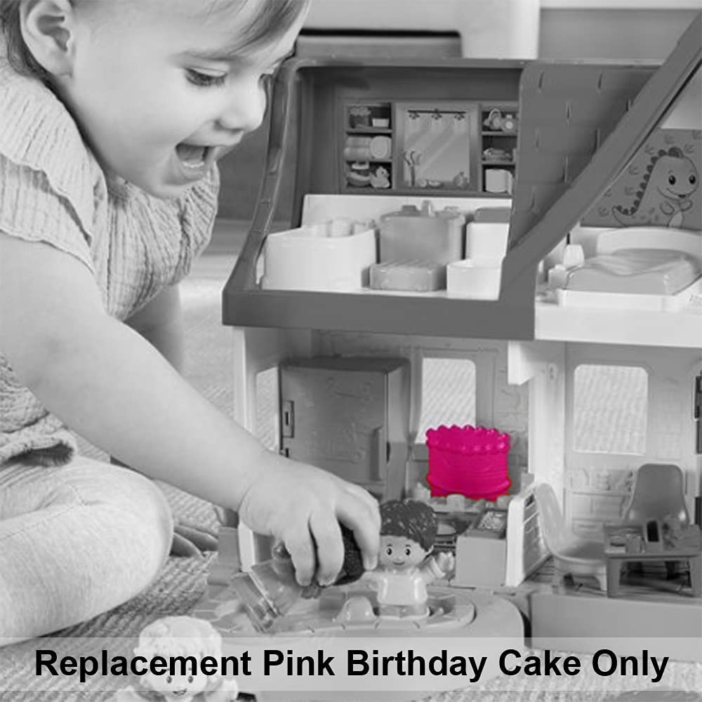 Replacement Part for Fisher-Price Little People Friends Together Play House - HBY89 ~ Replacement Pretend Pink Birthday Cake