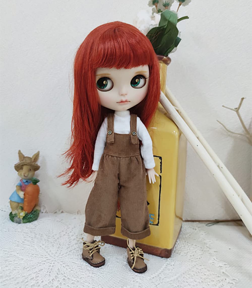 XiDonDon BJD Doll Clothes Overalls + T-shirt 2-piece Set for Blyth,Ob24,Licca,Azone Doll Toys Clothing Accessories (Set1)