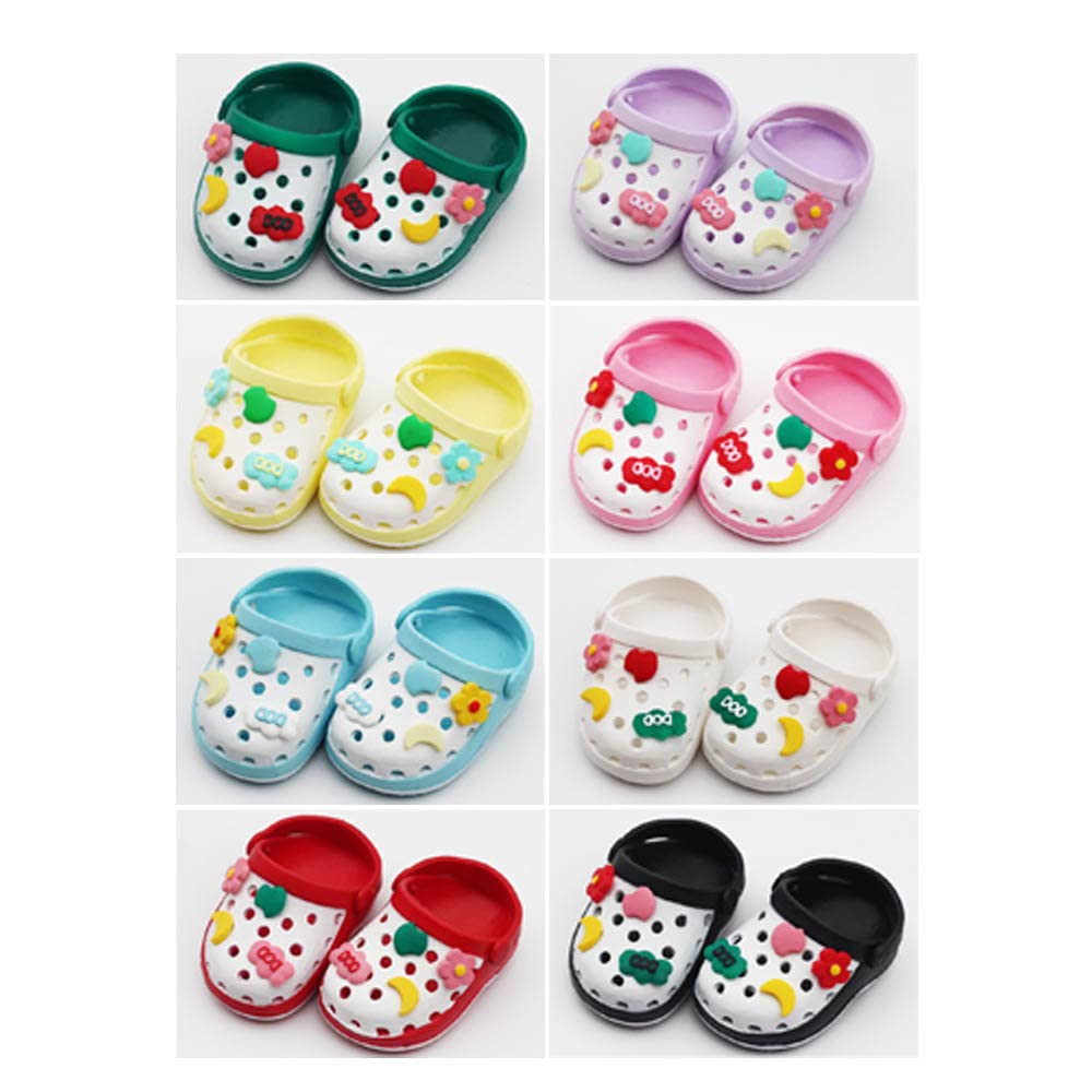 niannyyhouse 20cm Plush Doll Hole Shoes Length 5.5cm 8in Doll Slippers Beach Shoes Dress Up (a-1)