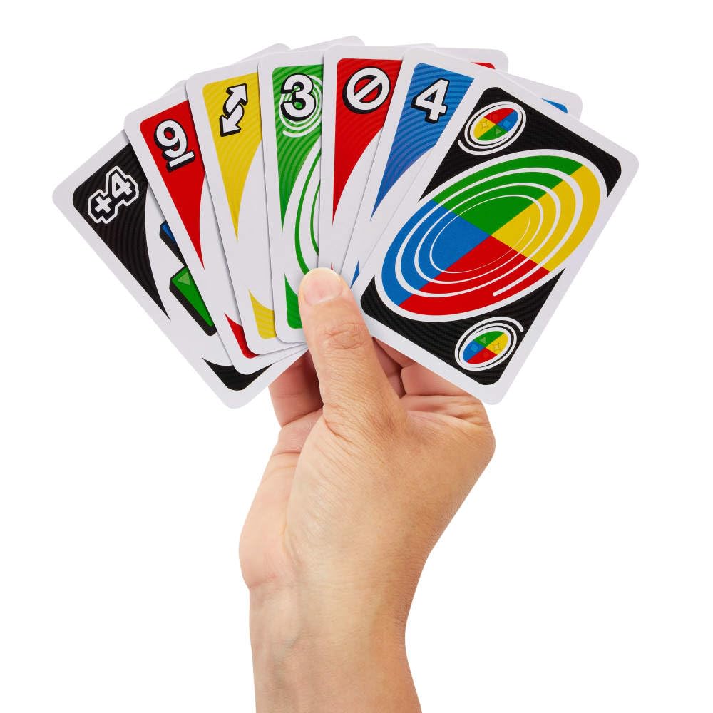 Mattel Games UNO Spin Card Game for Kid, Adult & Family Nights, Classic Play with Toy Spinner, New Challenges & Rules, Rainy Day Activity