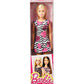 Barbie Pink-Tastic Doll, Rose Art On Black & White Stripes Dress