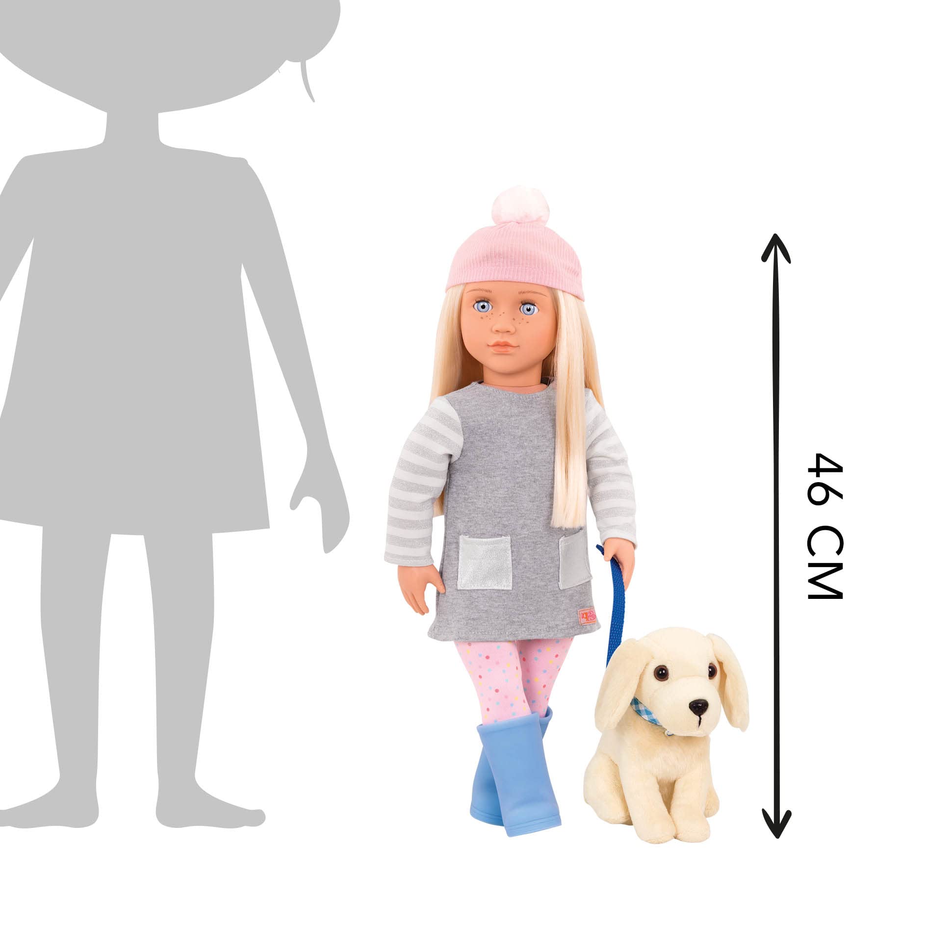 Our Generation Meagan Play Doll with Pet and Accessory Set, Inspire Imaginative Play for Toddlers, 18 inch / 46 cm