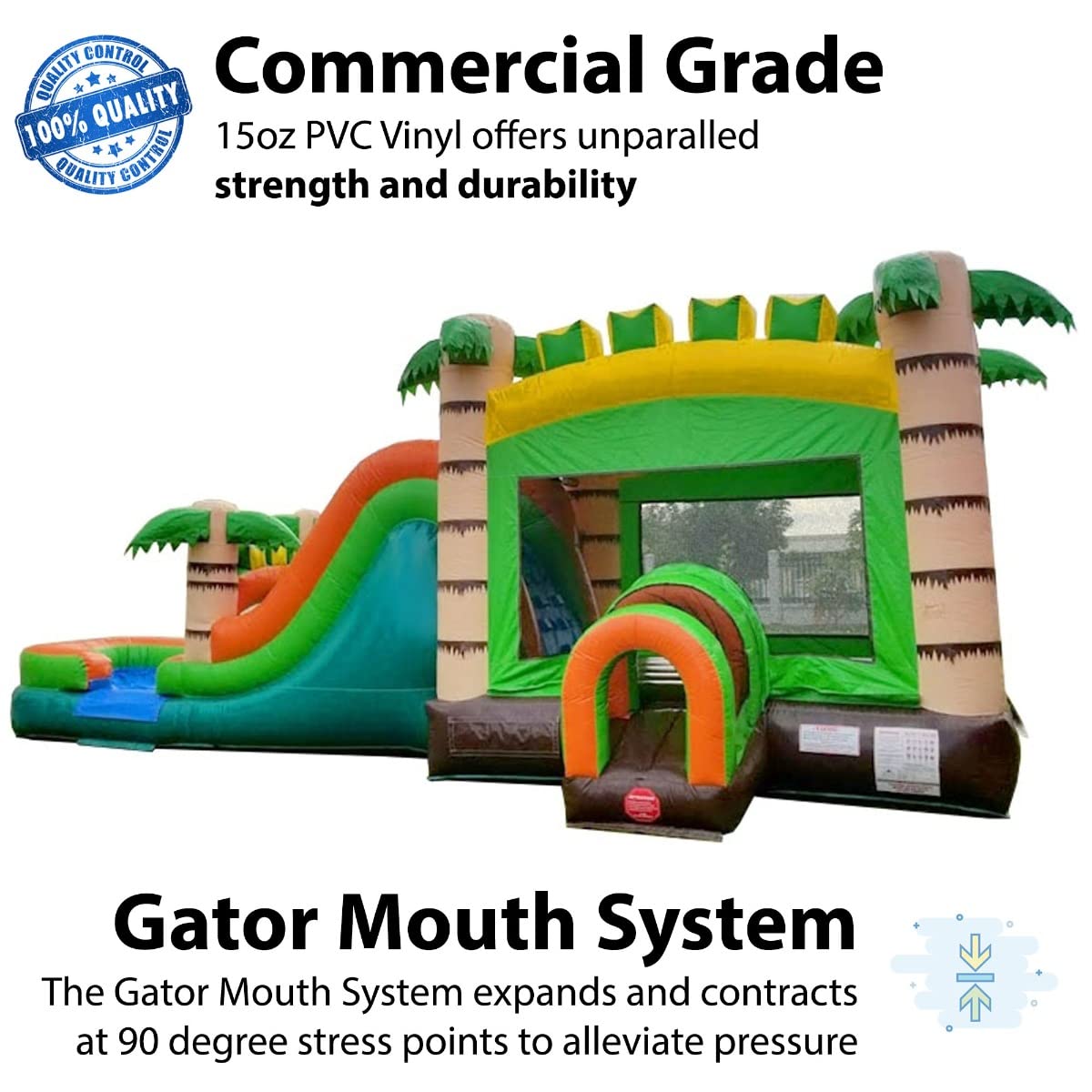 TentandTable Giant Inflatable Bounce House w/Water Slide, Tropical Jungle