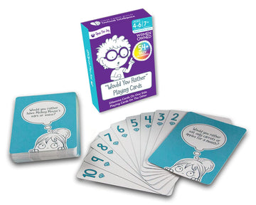 Open The Joy Would You Rather Card Game for Kids, 54+ Conversation Starters Cards of Silly Dilemmas Questions, Travel Card Game for Children Age 4-6+