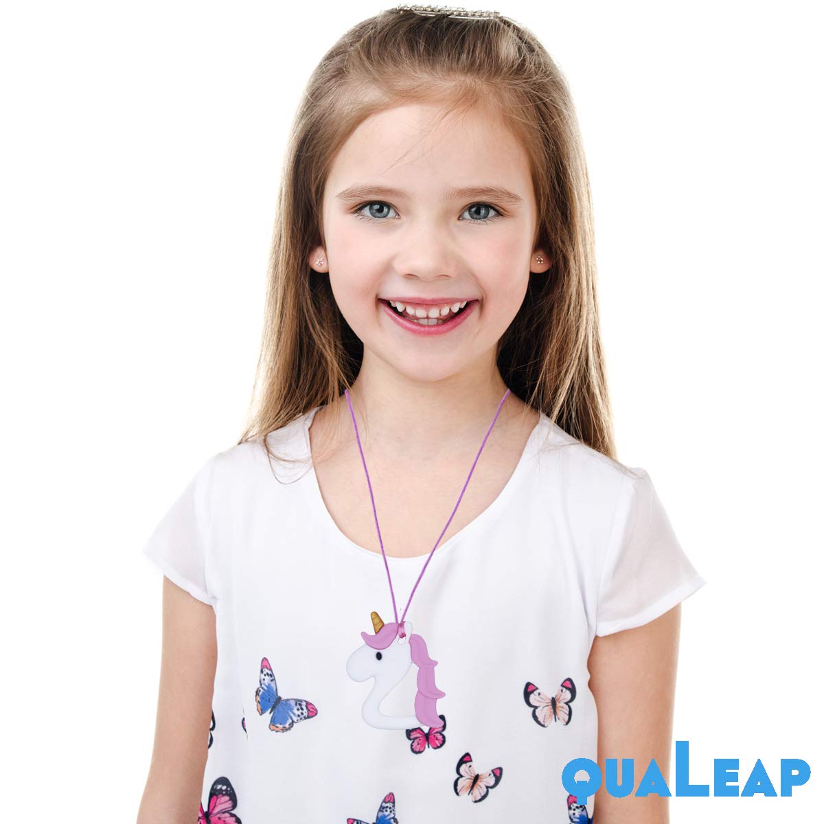 Xtra Tough Chew Necklace for Kids Girls - Chewing Necklace Teething Necklace Teether Necklace Chew Toys Teething Toys - Designed for Chewing, Autism
