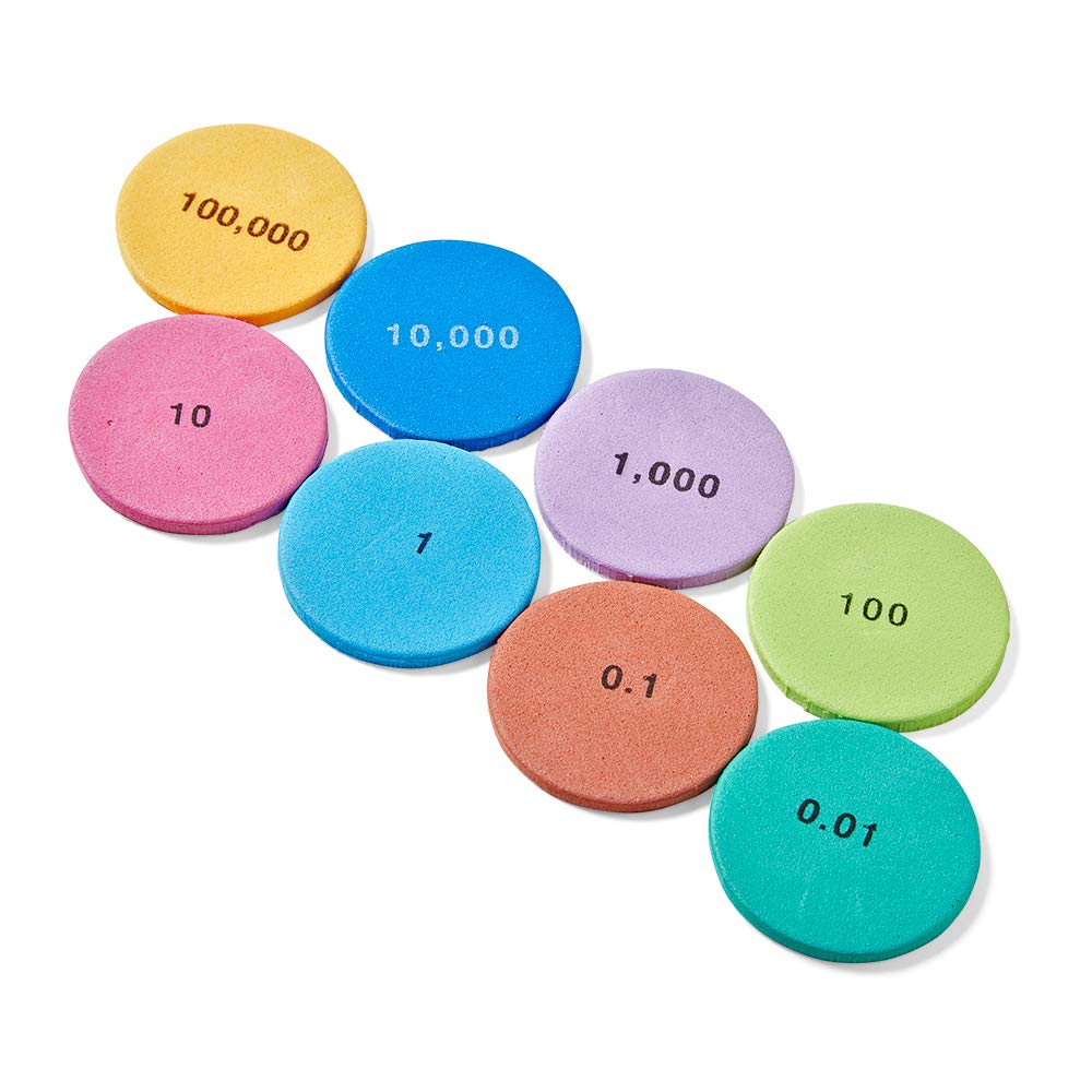hand2mind Soft Foam Place Value Disks 8 Values, Counting Chips for Kids, Math Counters Kindergarten, Math Teacher Supplies, Base 10 Math Manipulatives