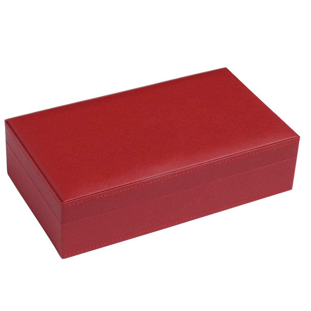 Silverman & Co. Double 6 Large White Domino Set - Red Case