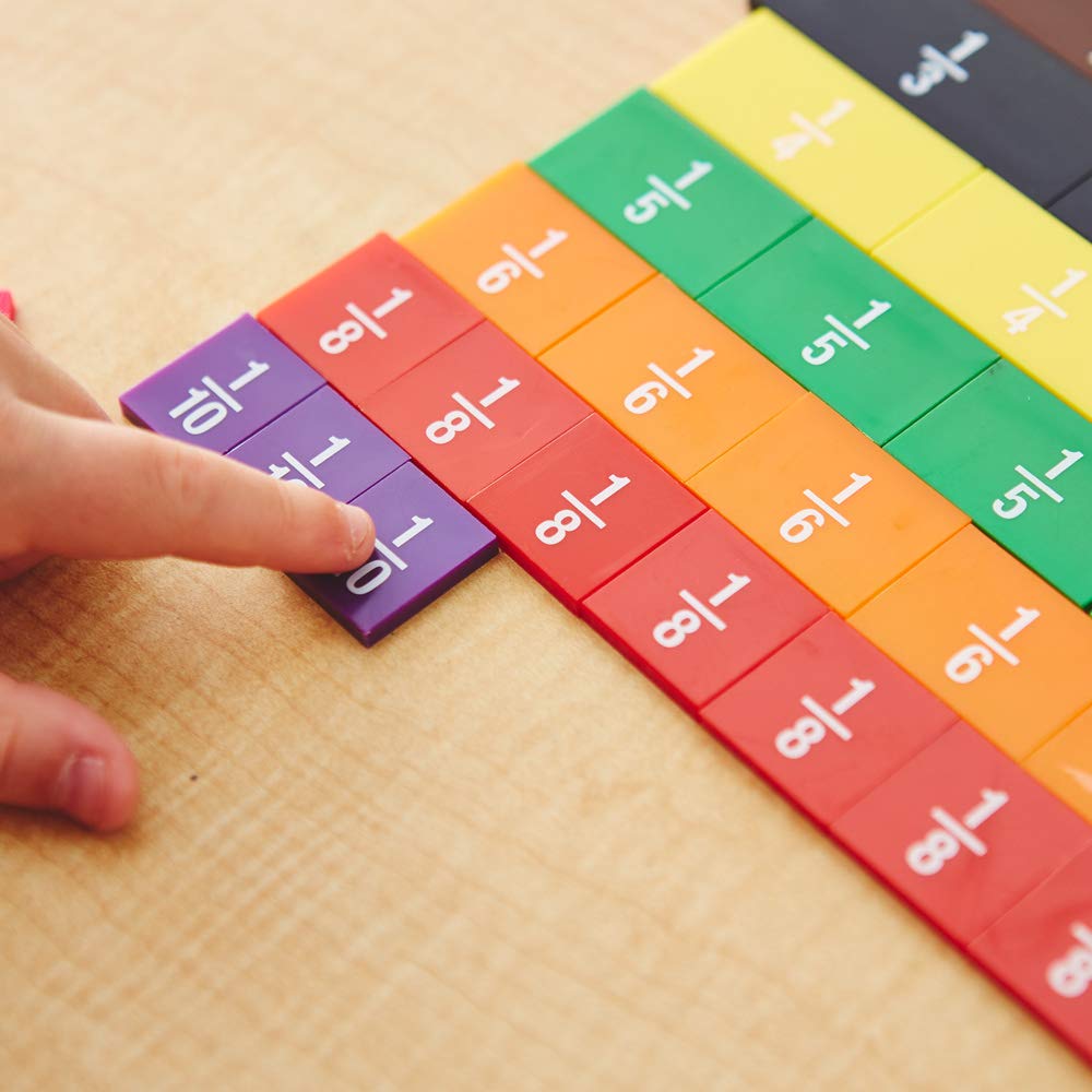 EAI Education Fraction Tiles Without Tray: Numbered - Set of 51