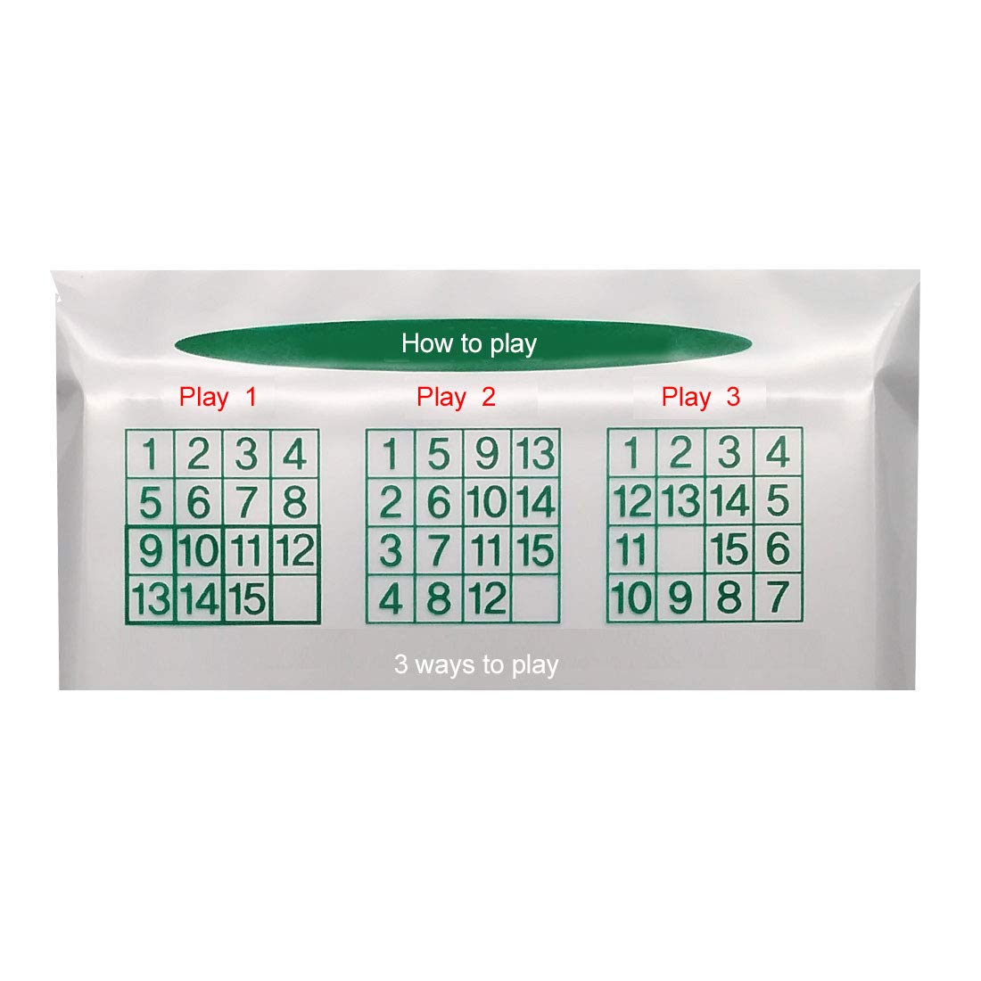 Number Slide Puzzle Brain Teaser IQ Game - Pack of 1 (15 Number 1Pcs)
