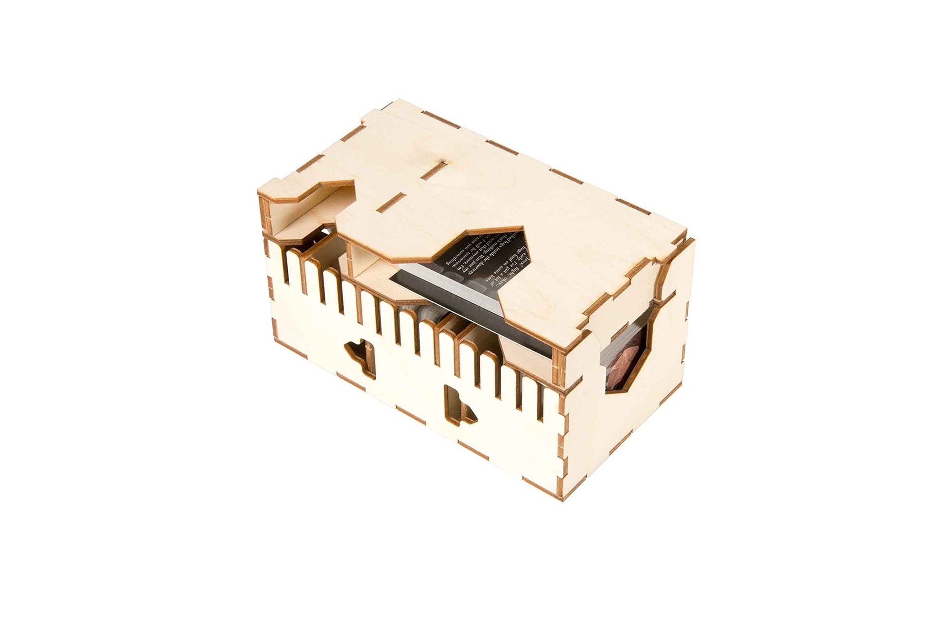 The Broken Token Game Organizer Compatible with Jaws of the Lion - Wooden Game Organizing Box with Multiple Trays