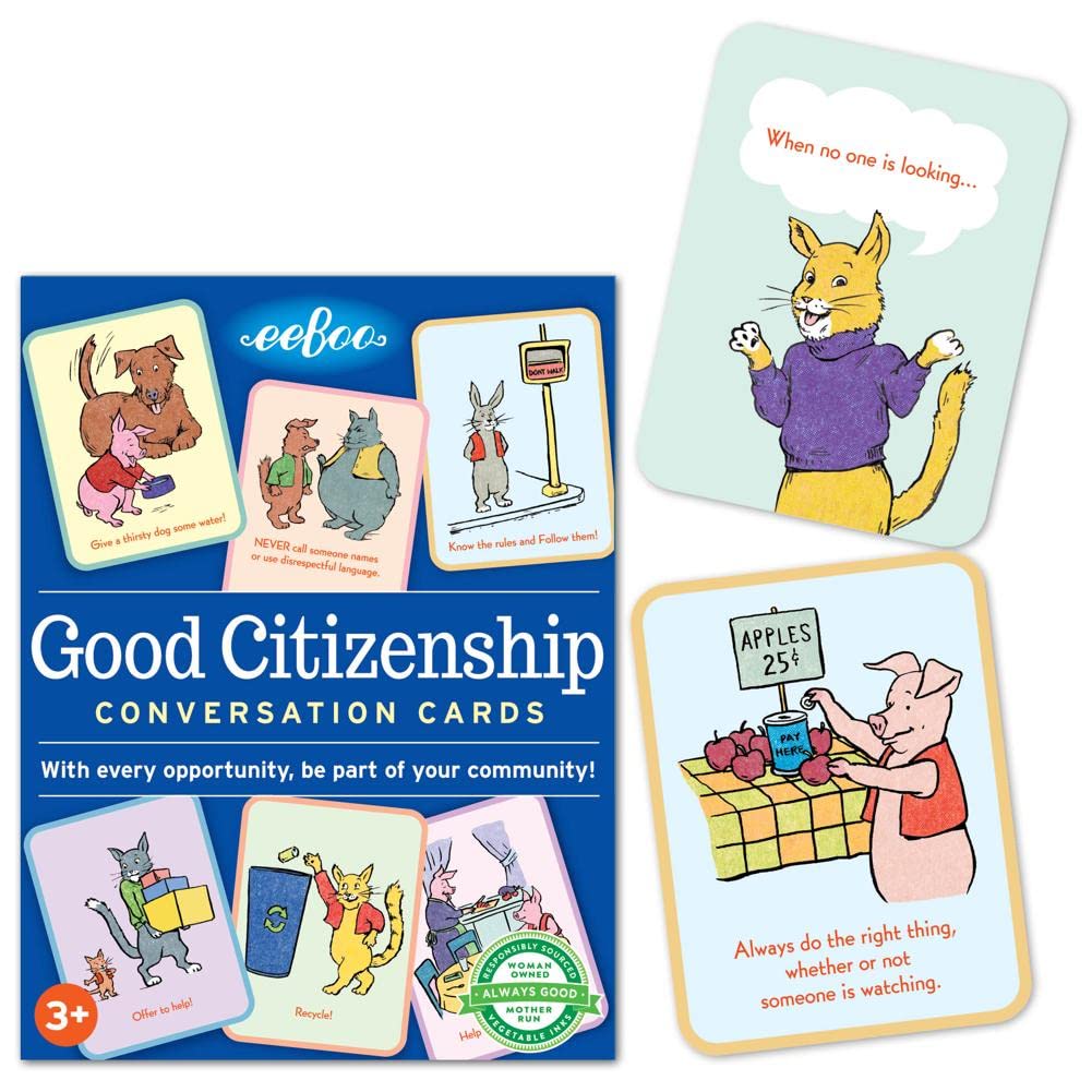 eeBoo: Good Citizenship Conversation Flash Cards, Encourages and Teaches Children How to Be Part of Their Community, Whether Family, School, or
