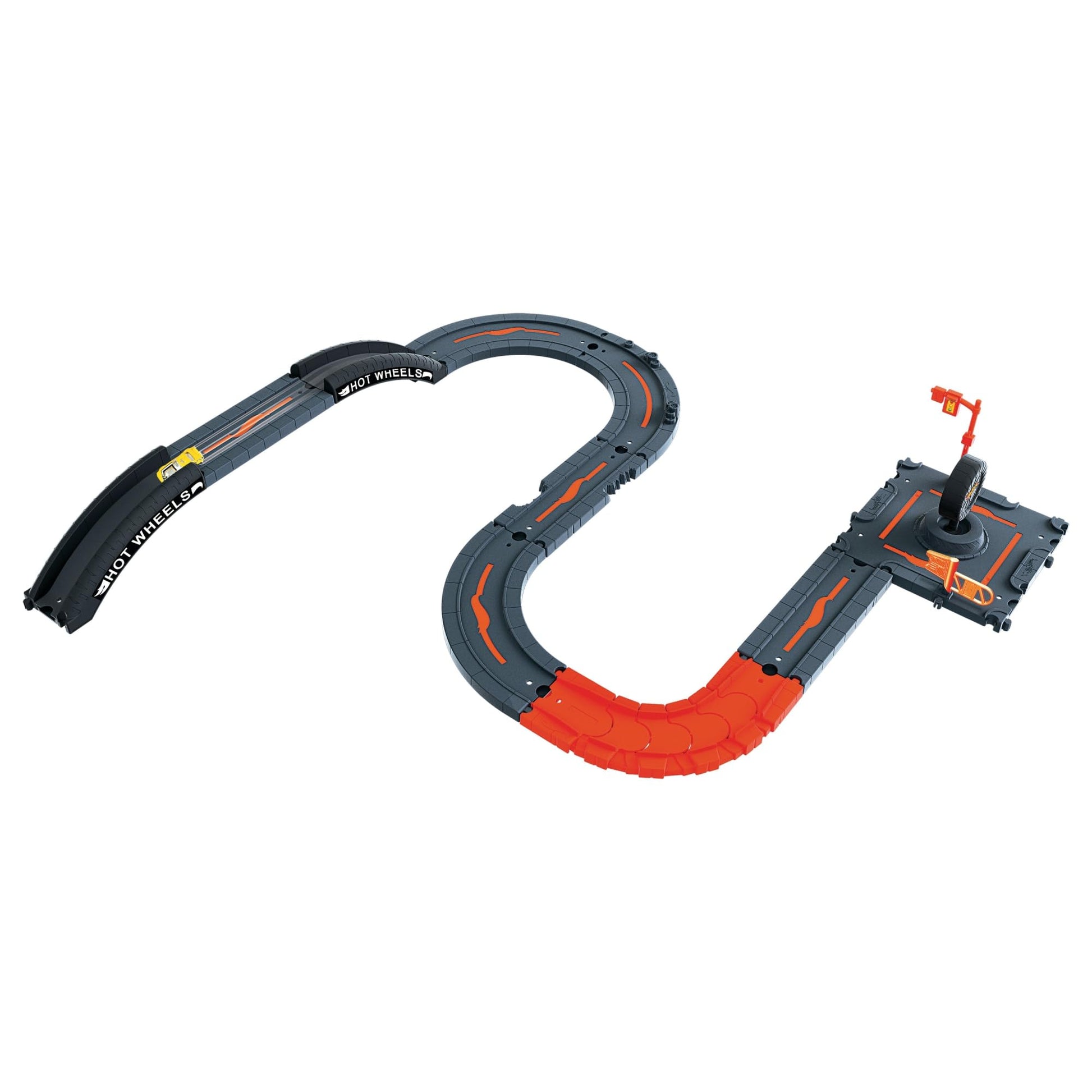 Hot Wheels City Track Pack, 10 Piece Set Includes Track Base & Various Track Pieces to Build a Cityscape, with 1 Hot Wheels Car, Connects to Other