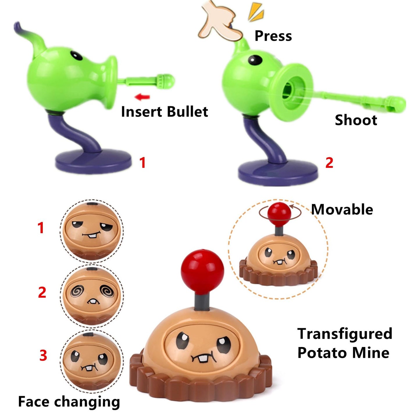 JHESAO 10 PCS Plants and Zombies Toys Action Figures Zombies PVZ Toys 1 2 Series Great Gifts for Kids and Fans, Birthday and Christmas Party New