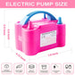 Balloon Pump Electric, 110V-120V Portable Dual Nozzle Balloon Blower with Tying Tools, Clips, Strips, Glues, Ribbons for Birthday Party Wedding
