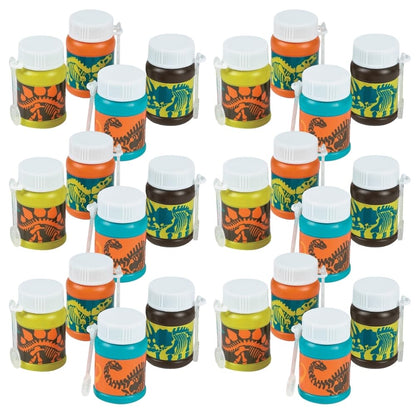 Fun Express Dino Bubbles (24 Pack of 1 oz Bottles) Dinosaur Party Favors and Toys - VBS Vacation Bible School Supplies/Decor