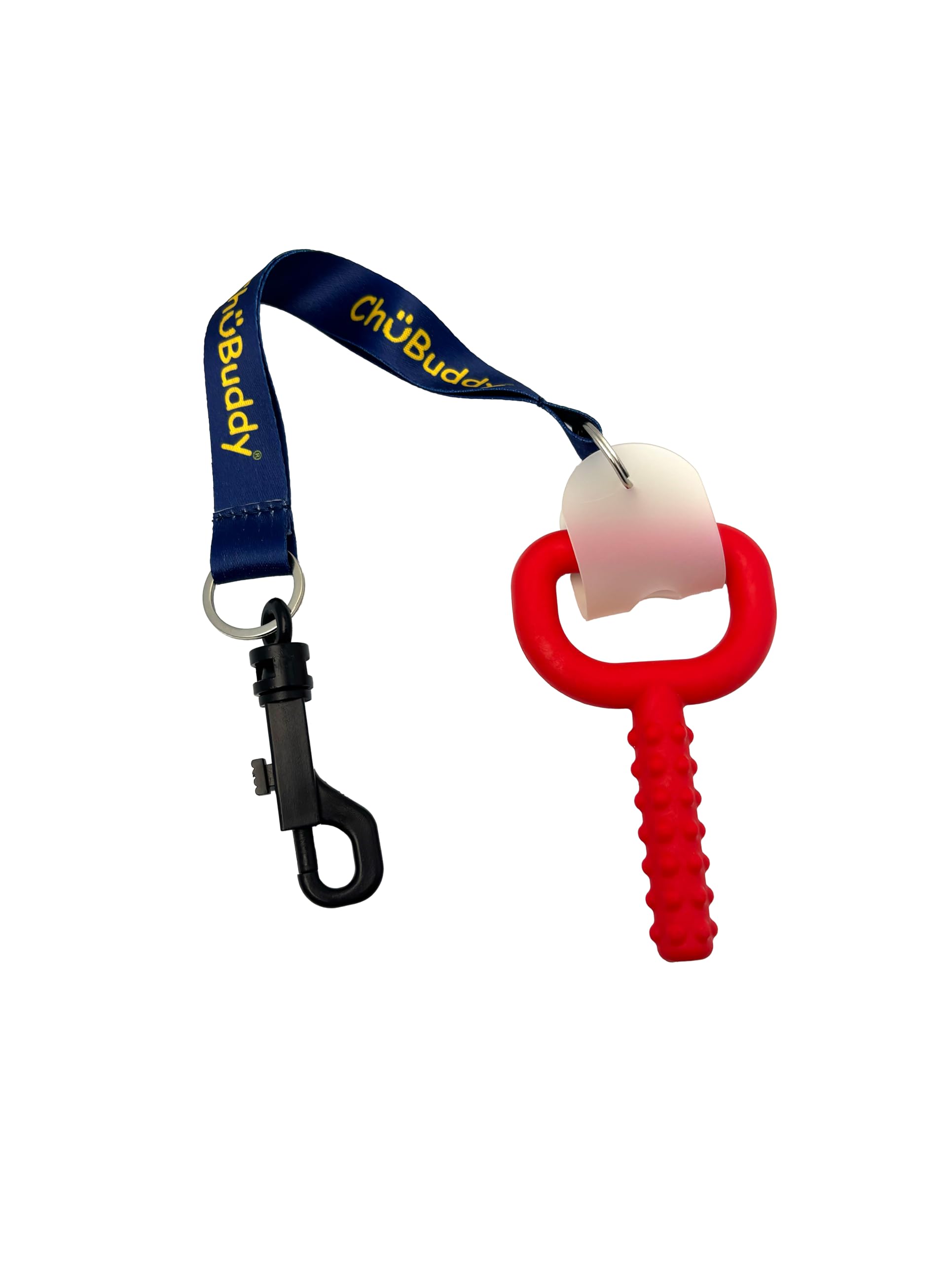 Chubuddy Navy Sublimated Chewy Holders Set of (2) - Durable, Safe, and Washable Chew Toy Tethers for Sensory Kids, Autism, ADHD, and Oral Motor Needs