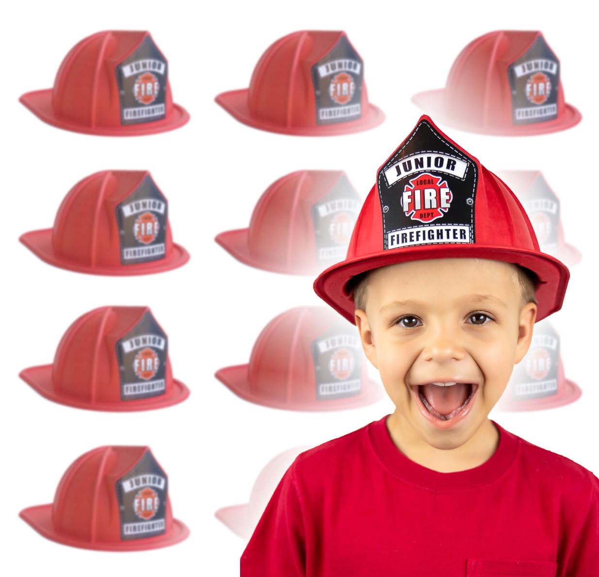 Better Choice Costumes, LLC NOT PLASTIC, Molded Paper Children's Firefighter Hat, Party Supply, Fire Hat Costume Accessory (12)