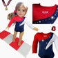 18 Inch USA American Doll Gymnastics Set - 4PC Gymnast Set