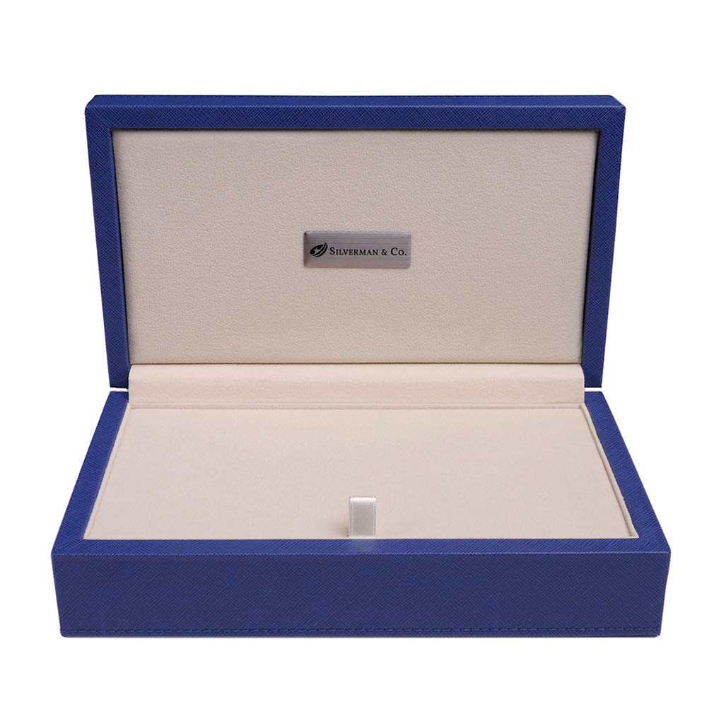 Silverman & Co. Double 6 Large White Domino Set - Blue Case