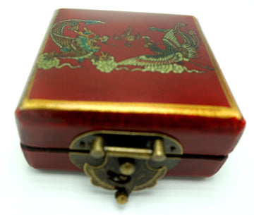 Asian Home Collectible Ivory Color Domino Game with Chinese Storage Case