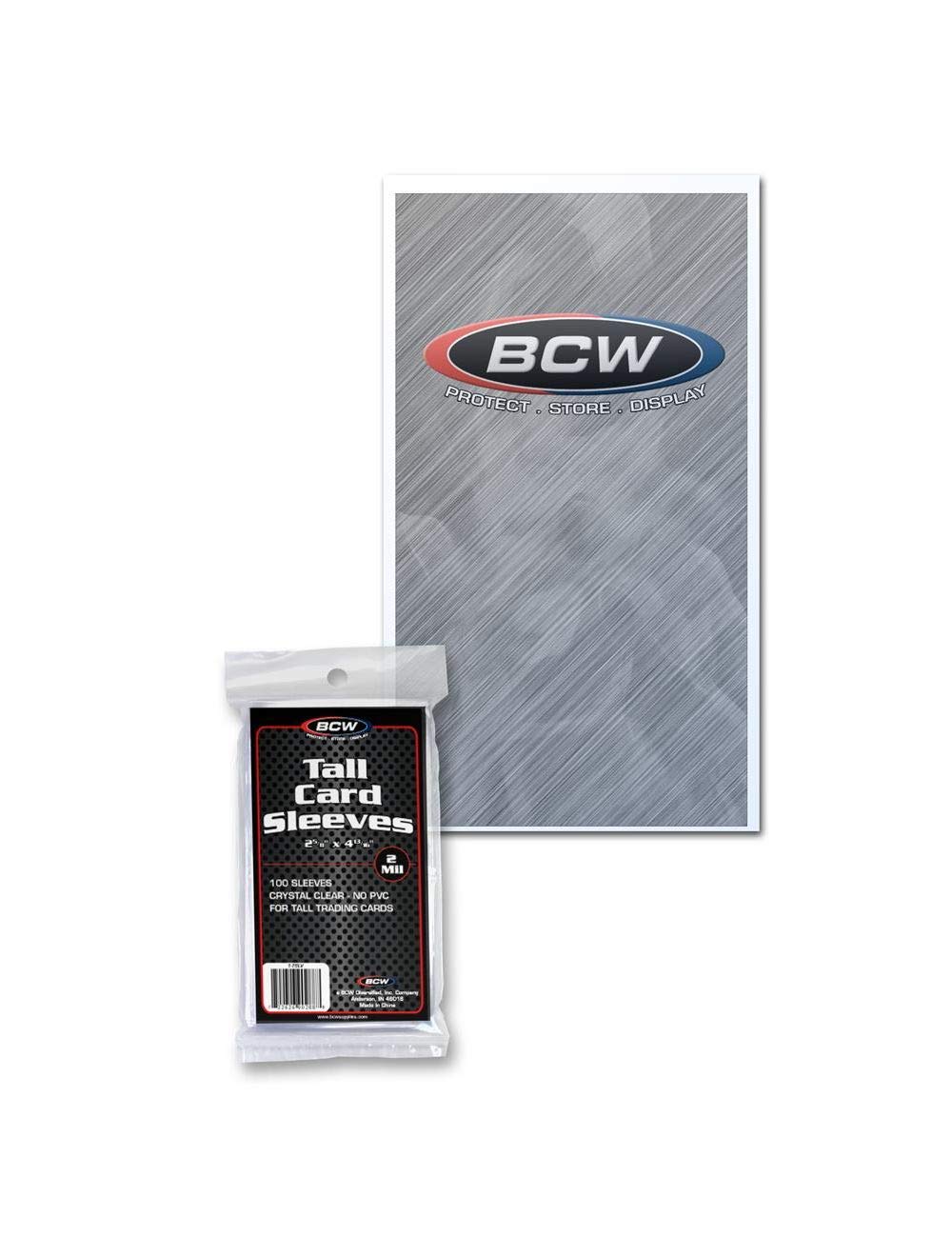 BCW Tall Trading Card Sleeves - Pack of 100 | Crystal Clear Polypropylene Protective Sleeves | Acid-Free & Archival Quality | Perfect for Basketball