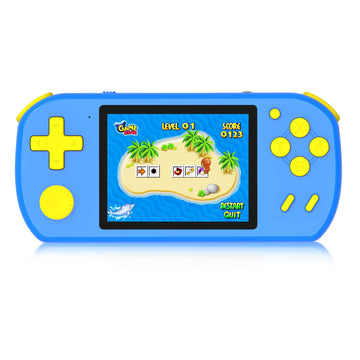 CCTU Handheld Games for Kids Preloaded 218 Retro Video Games, Portable Gaming System with 3.0" Screen Rechargeable Battery, Mini Travel Electronic Toy