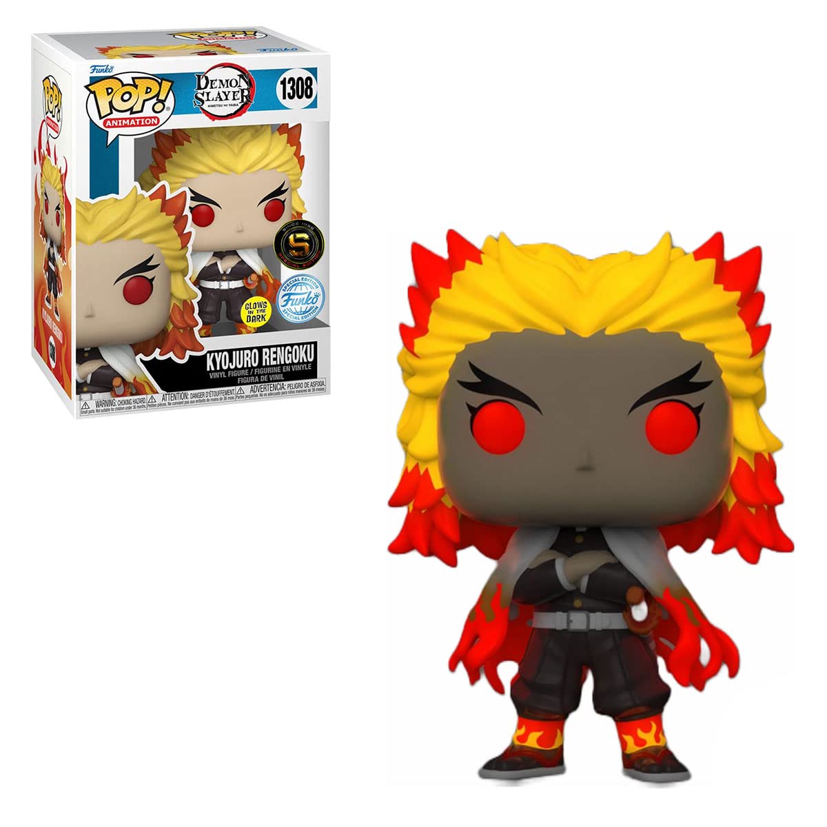 Funko POP! Animation: Demon Slayer - Rengoku Kyojuro (Glow in The Dark) Special Edition Exclusive Vinyl Figure
