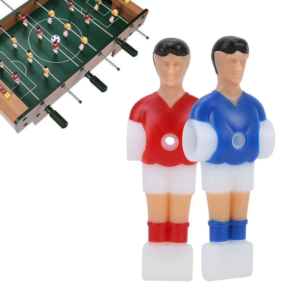 Fafeims Foosball Player Replacement Parts, 4 Pieces Plastic Soccer Men in Red and Blue, 4.13 x 1.44 x 0.16 inches, for Tournament Table Games