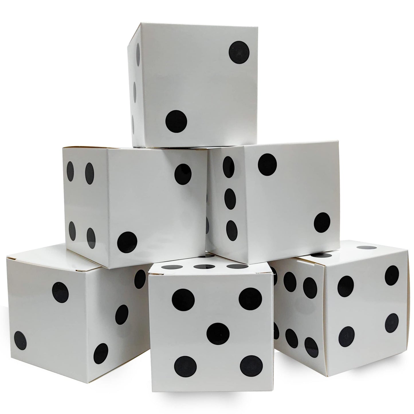 Eylola 12 Pcs White Dice Favor Boxes 6 x 6 x 6 Inch dice Boxes Bulk for centerpieces Casino Party Decorations Game Night Decorations Casino Themed