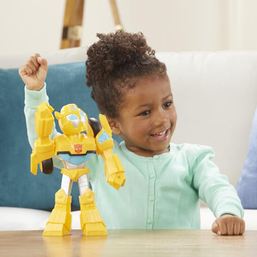 Transformers Playskool Heroes Rescue Bots Academy Mega Mighties Bumblebee Collectible 10" Robot Action Figure, Toys for Kids Ages 3 & Up (Amazon