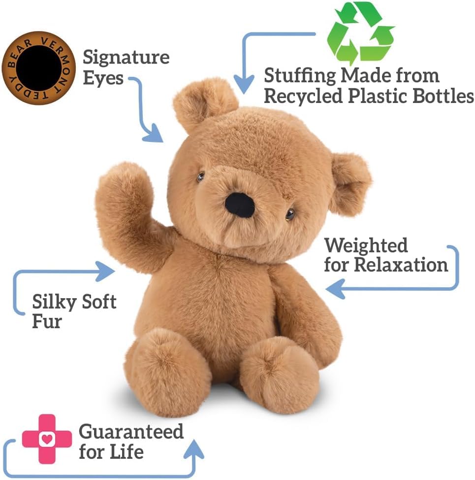 Vermont Teddy Bear Weighted Stuffed Animal | Emotional Support Teddy Bear | 13 Inch | Weighted Plush for Stress Relief | Birthday Gifts & Get Well