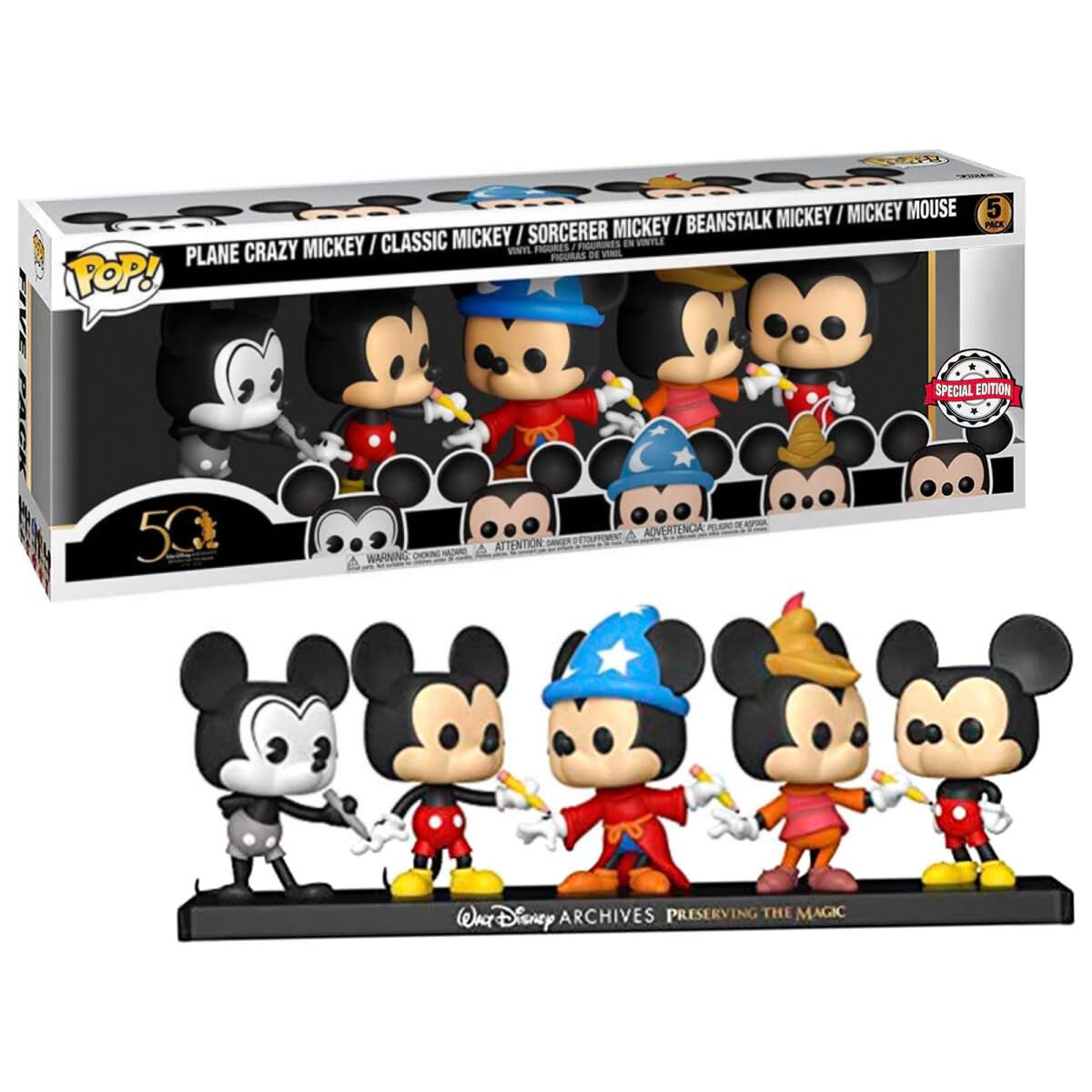 POP Disney Archives - Mickey Mouse 5 Pack, Amazon Exclusive, Multicolor (51118)