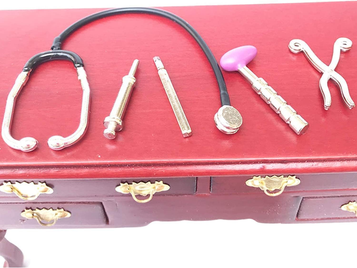 5Pcs Dollhouse Mini Stethoscope Care Tools Dollhouse Dolls Miniature Garden Kit, Hospital Accessories Toys Set for Toy House Decoration Doll