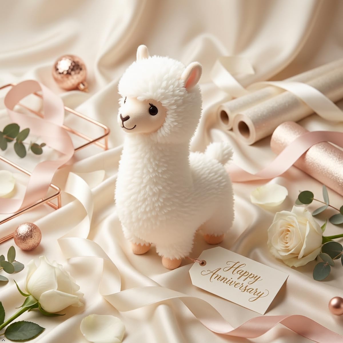 JPORSHU 17Inches Llama Stuffed Animal?Alpaca Plush Toy?Kawaii Llama Soft Pillow Dolls?for Girls Birthday Wedding Anniversary Presents Home Sofa Decor