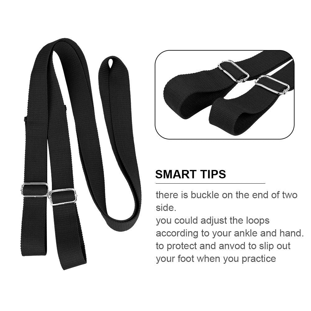Xemz Leg Stretch Strap, Adjustable Leg Stretcher Band w/Door Anchor, Improve Leg Stretching Door Flexibility Trainer, Home Stretching Equipment