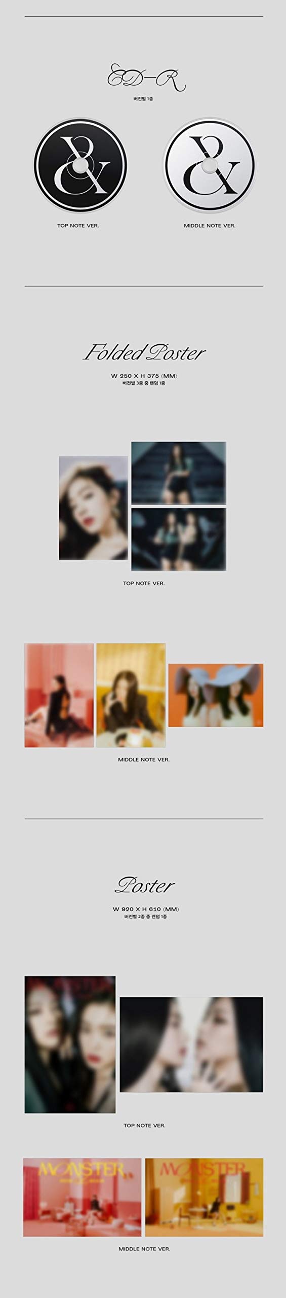 Red Velvet - Monster [Top Note+Middle Note ver. Full Set] (1st Mini Album) [Pre Order] 2CD+2Photobook+2Folded Poster+Others with Extra Decorative