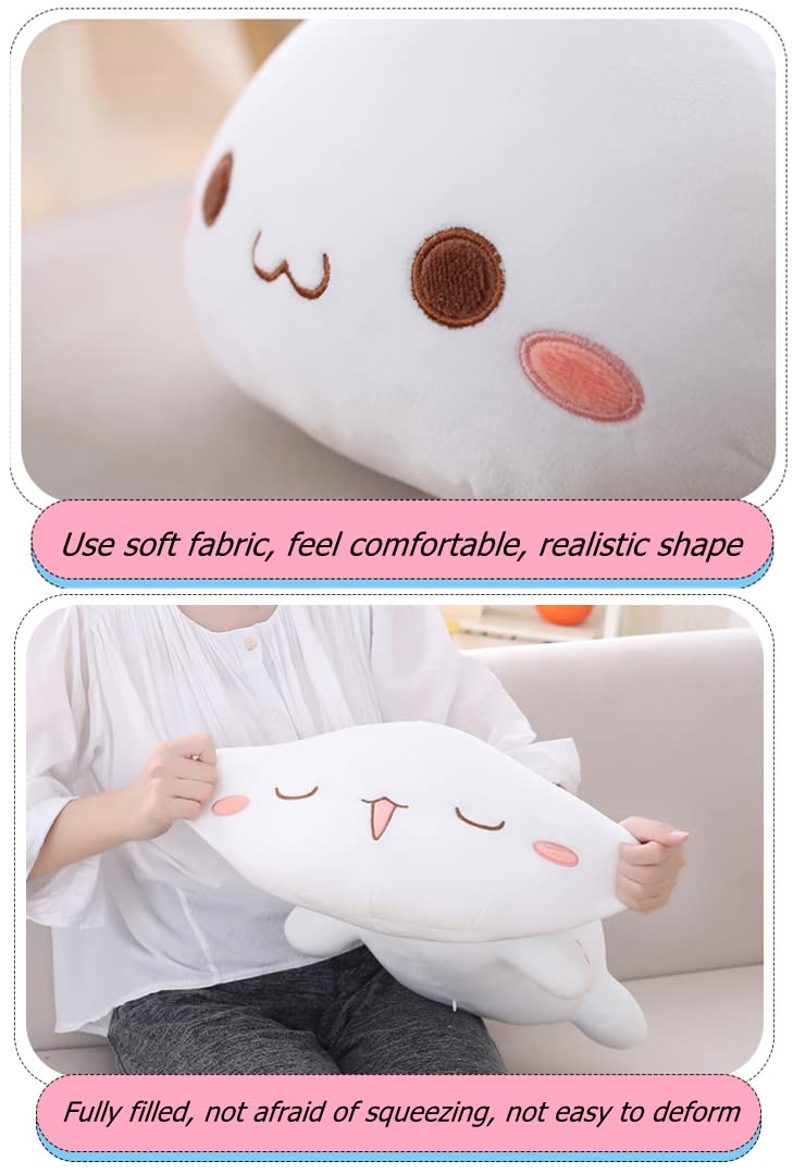 Cute Kitten Plush Toy Stuffed Animal Pet Kitty Soft Anime Cat Plush Pillow?Plush cat Doll Pillow Toys Children's (White)