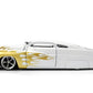 Jada Toys Bigtime Muscle 1:24 1951 Mercury Die-cast Car - Opening Doors, Hood, Trunk, Rubber Tires(White/Gold Flames)
